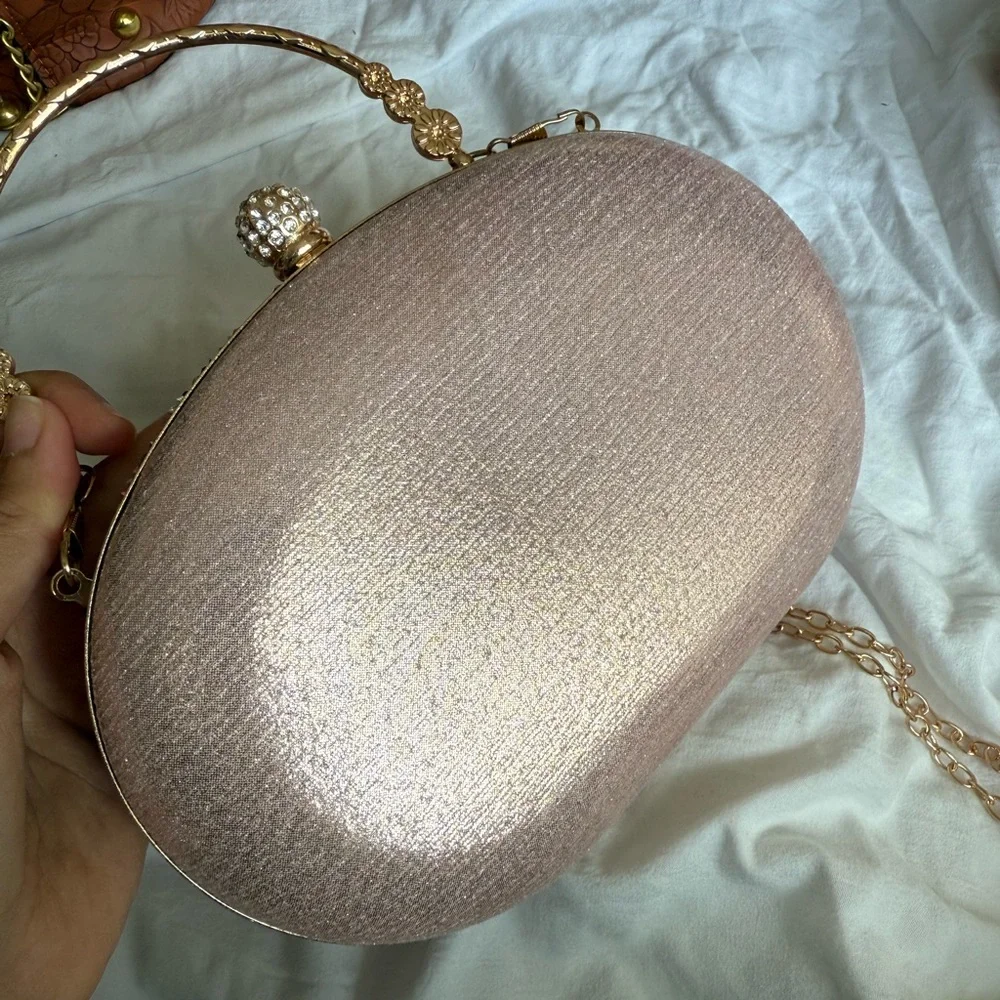Elegant Pink and Gold Clutch‎